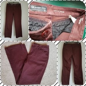 Lee Curvy Fit 8 Short Pant Maroon Red Plum trouser